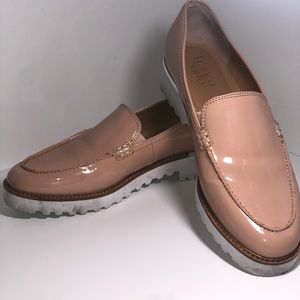 Franco Sarto shiny peach shoes